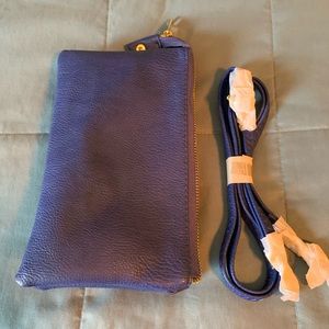 Blue wristlet wallet multiple pockets